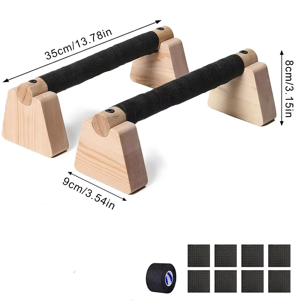 1 Pair Wooden Push up Bar, for Home Workout Parallettes Bars,Push-Up Stand Exercise Equipment Handstand Blocks for Men and Women