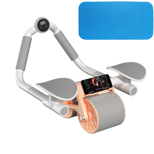 Automatic Rebound Abdominal Wheel with Elbow Support - Anti-Slip Fitness AB Roller Trainer