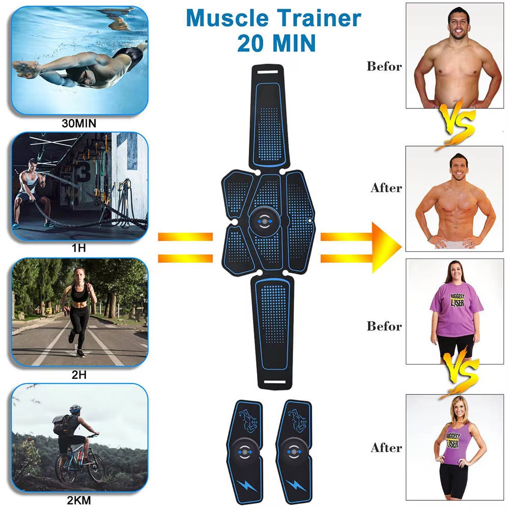 Muscle Stimulator ABS Hip Trainer EMS Abdominal Belt Electrostimulator Muscular Exercise Home Gym Equipment Electrostimulation