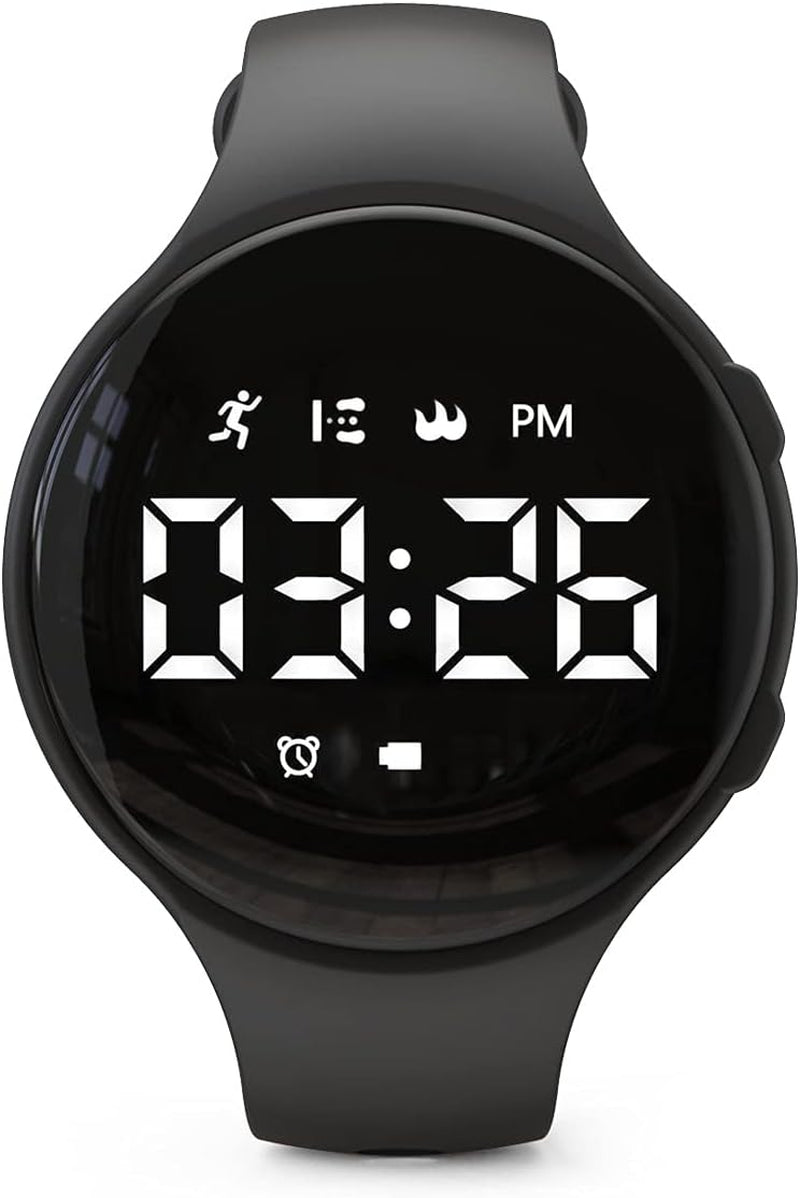 Non-Bluetooth Led Fitness Tracker Watch,Digital Pedometer Watch,With Step Counting/Distance/Calories/Stopwatch/Alarm Clock, Great Gift for Kids Teens Girls Boys Xmas (Square - Purple)