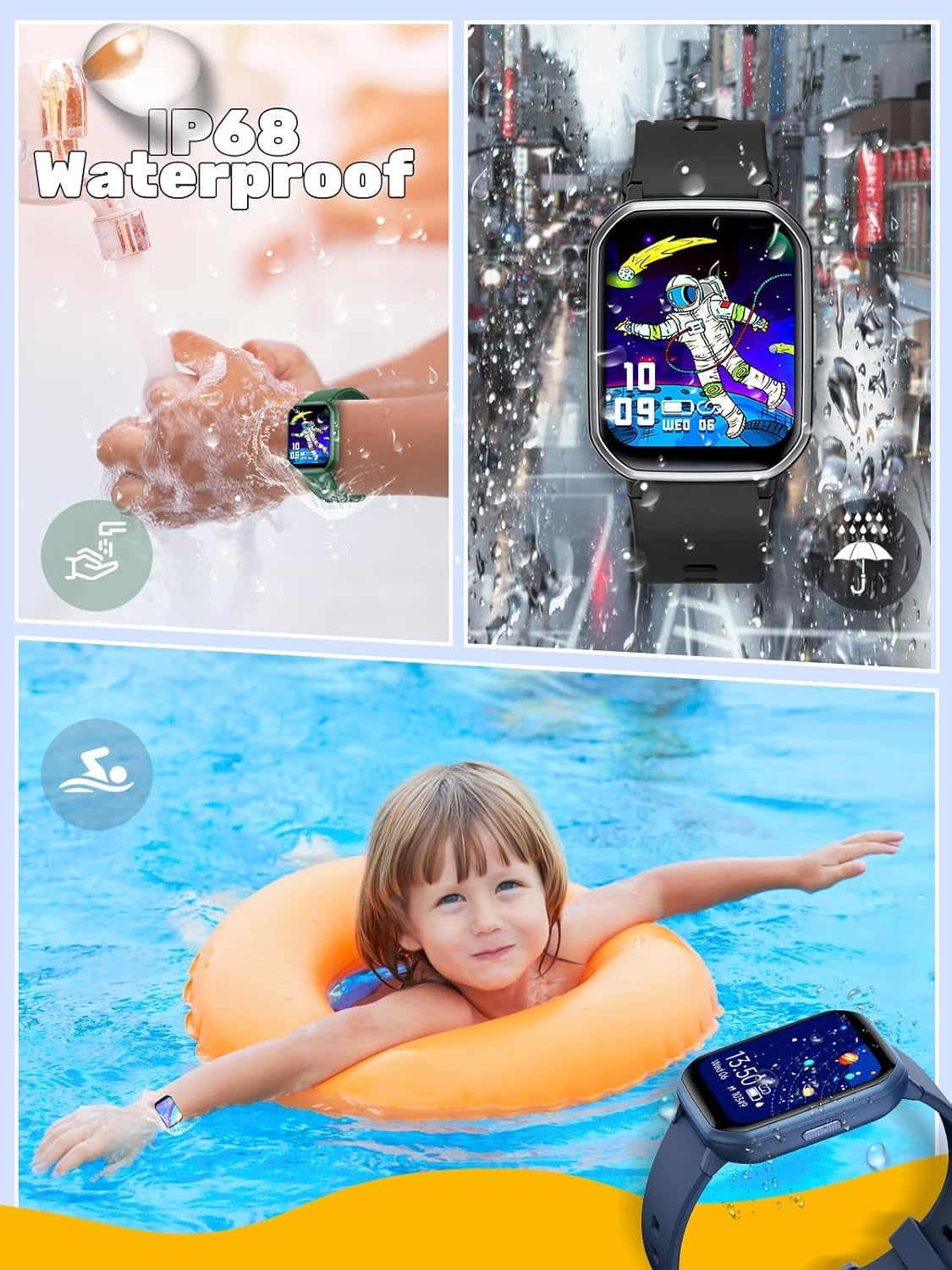 Kids Smart Watch for Boys Girls,Children Fitness Tracker with Heart Rate Sleep Monitor,Waterproof Activity Tracker Pedometer Step Counter for Fitbit Android Iphone (Green)