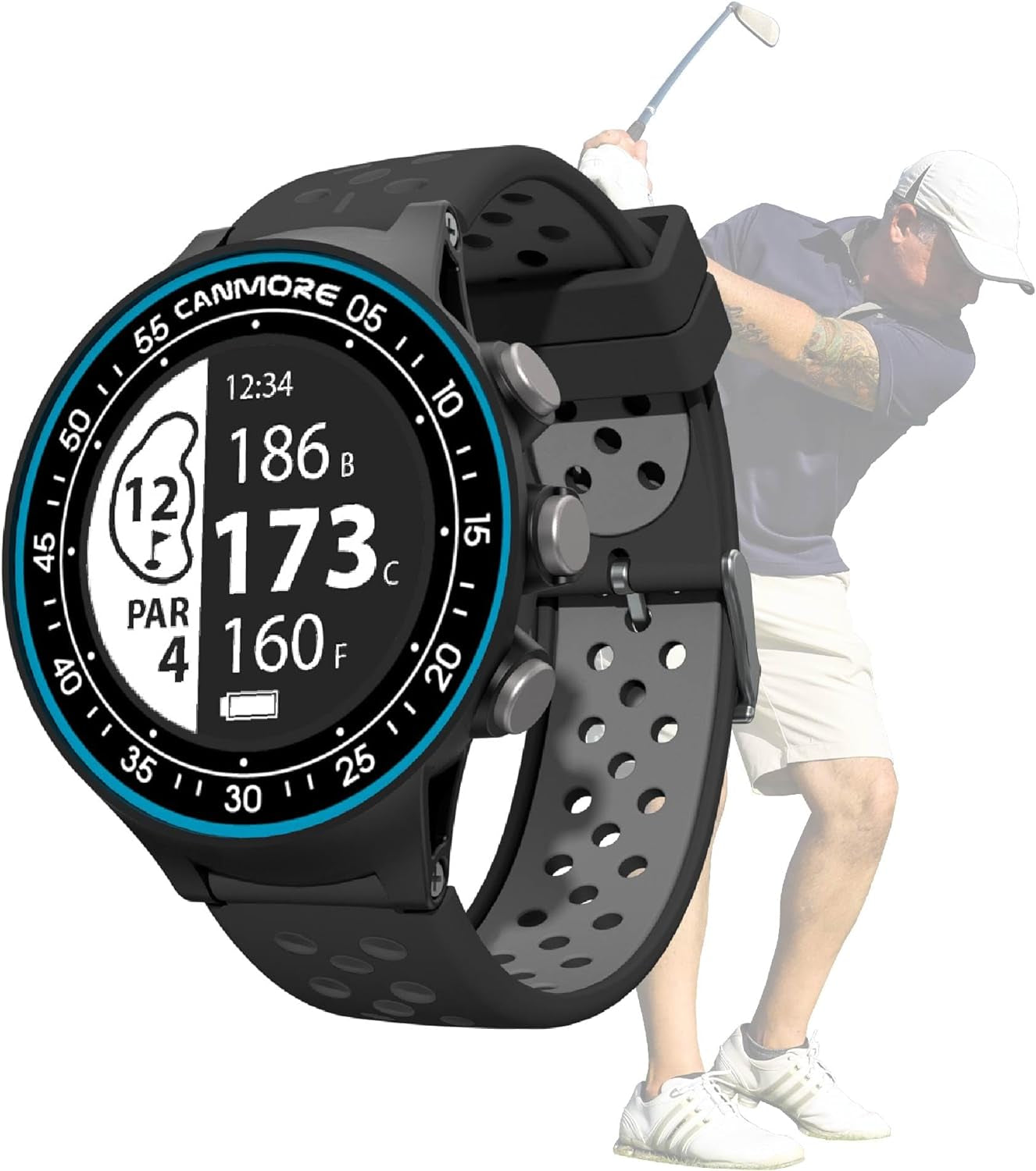 TW411 Golf GPS Watch with Fitness Tracker, 41,000+ Free Preloaded Worldwide Course, Upgraded IC Chip, Orange