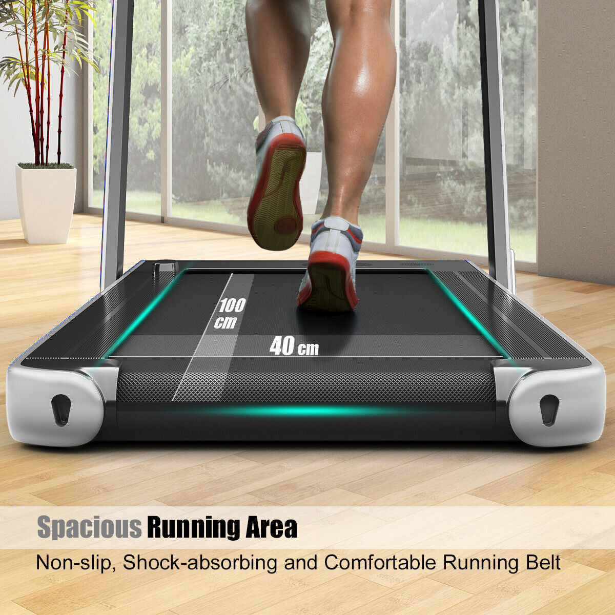 2 in 1 Folding Treadmill Electric 1-12KM/H Walking Running Machine Bluetooth