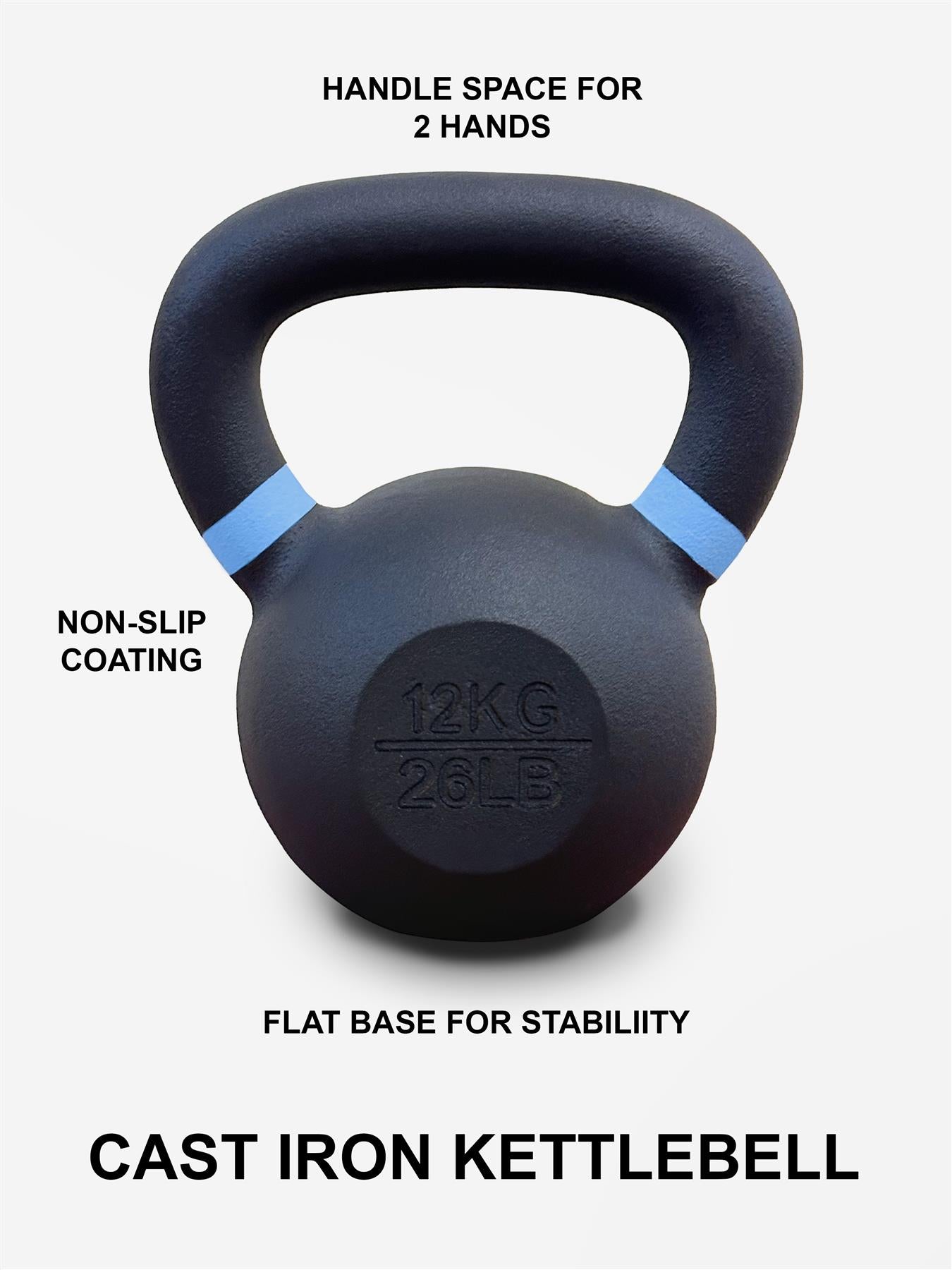 Versatile 2-28Kg Neoprene Coated Cast Iron Kettlebells for Ultimate Fitness Training