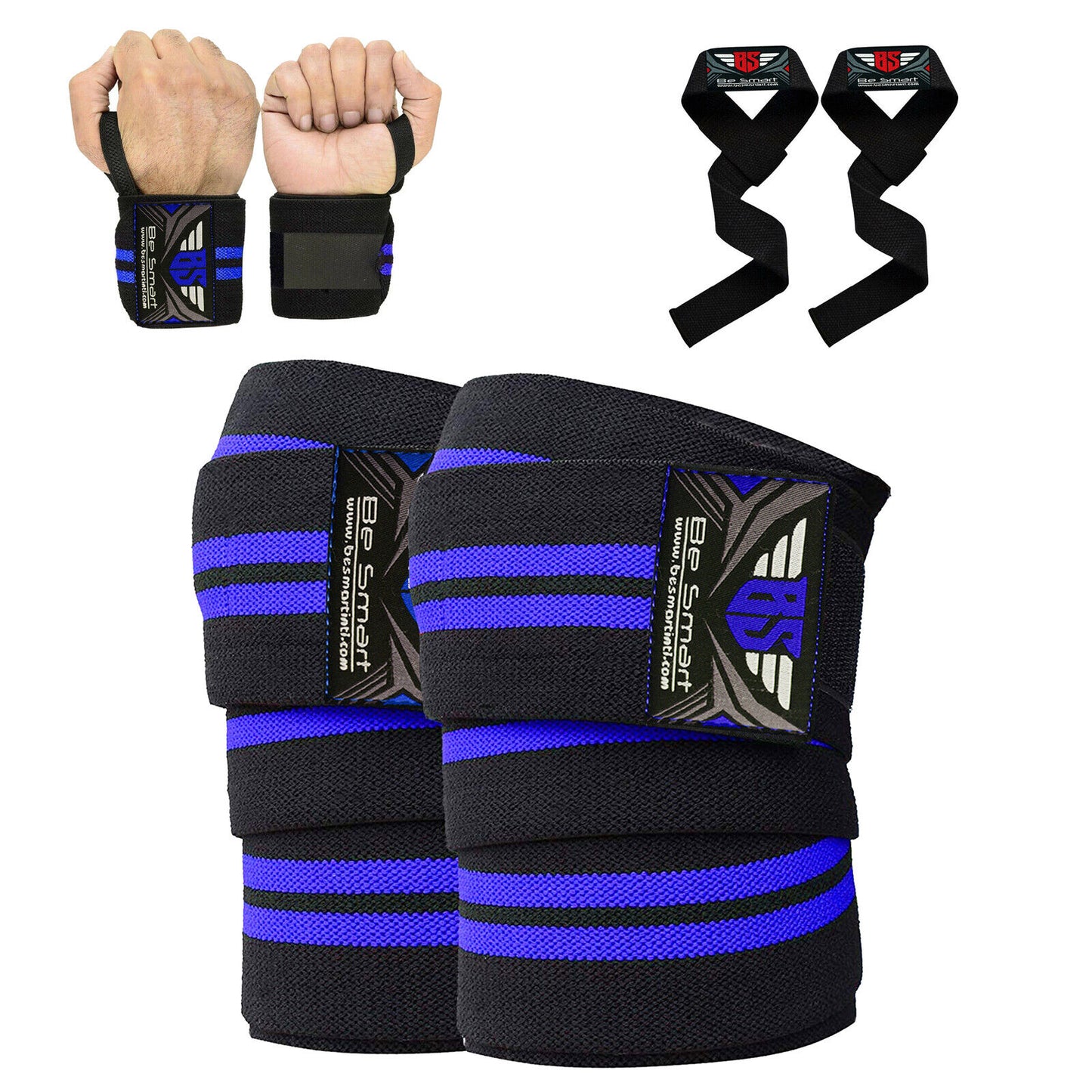 Ultimate Knee Wraps for Gym Training & Weight Lifting - Premium Leg Support & Wrist Straps