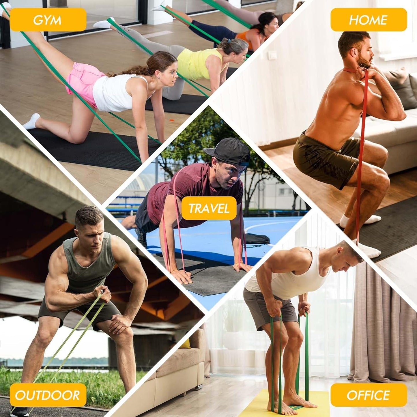 Resistance Bands Set 3 Levels Exercise Fitness Band for Working Out Pull up Band