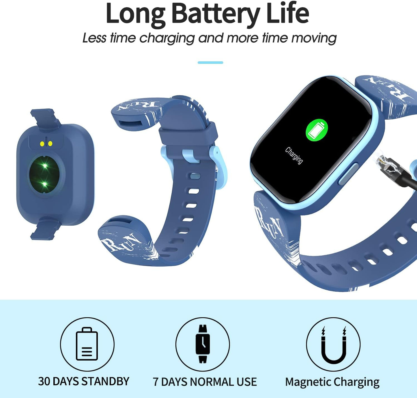 Kids Fitness Activity Tracker Watch, 1.4" DIY Watch Face IP68 Waterproof Kids Smart Watch with 19 Sport Modes, Pedometers, Heart Rate, Sleep Monitor, Great Gift for Boys Girls Teens 6+