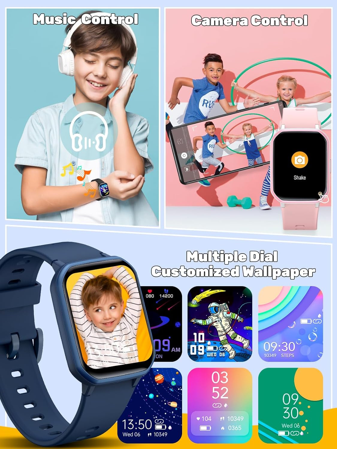 Kids Smart Watch for Boys Girls,Children Fitness Tracker with Heart Rate Sleep Monitor,Waterproof Activity Tracker Pedometer Step Counter for Fitbit Android Iphone (Green)