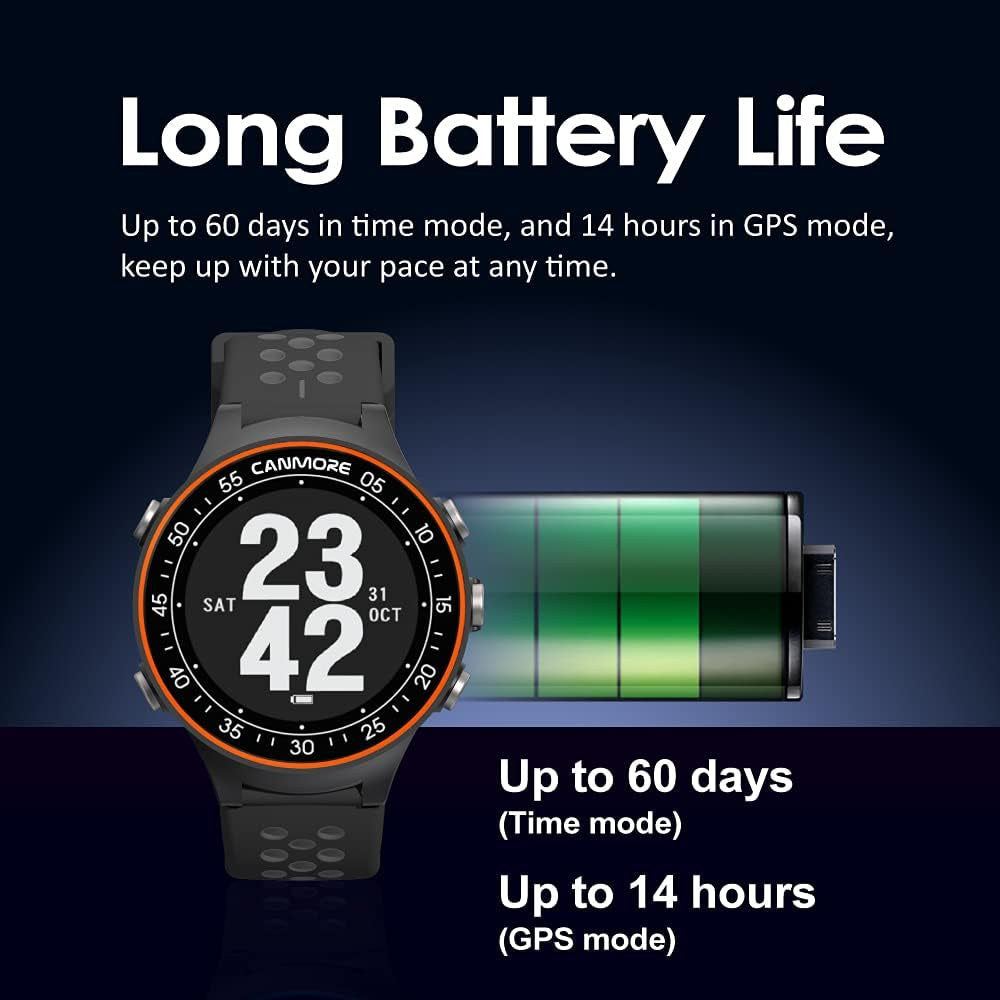 TW411 Golf GPS Watch with Fitness Tracker, 41,000+ Free Preloaded Worldwide Course, Upgraded IC Chip, Orange