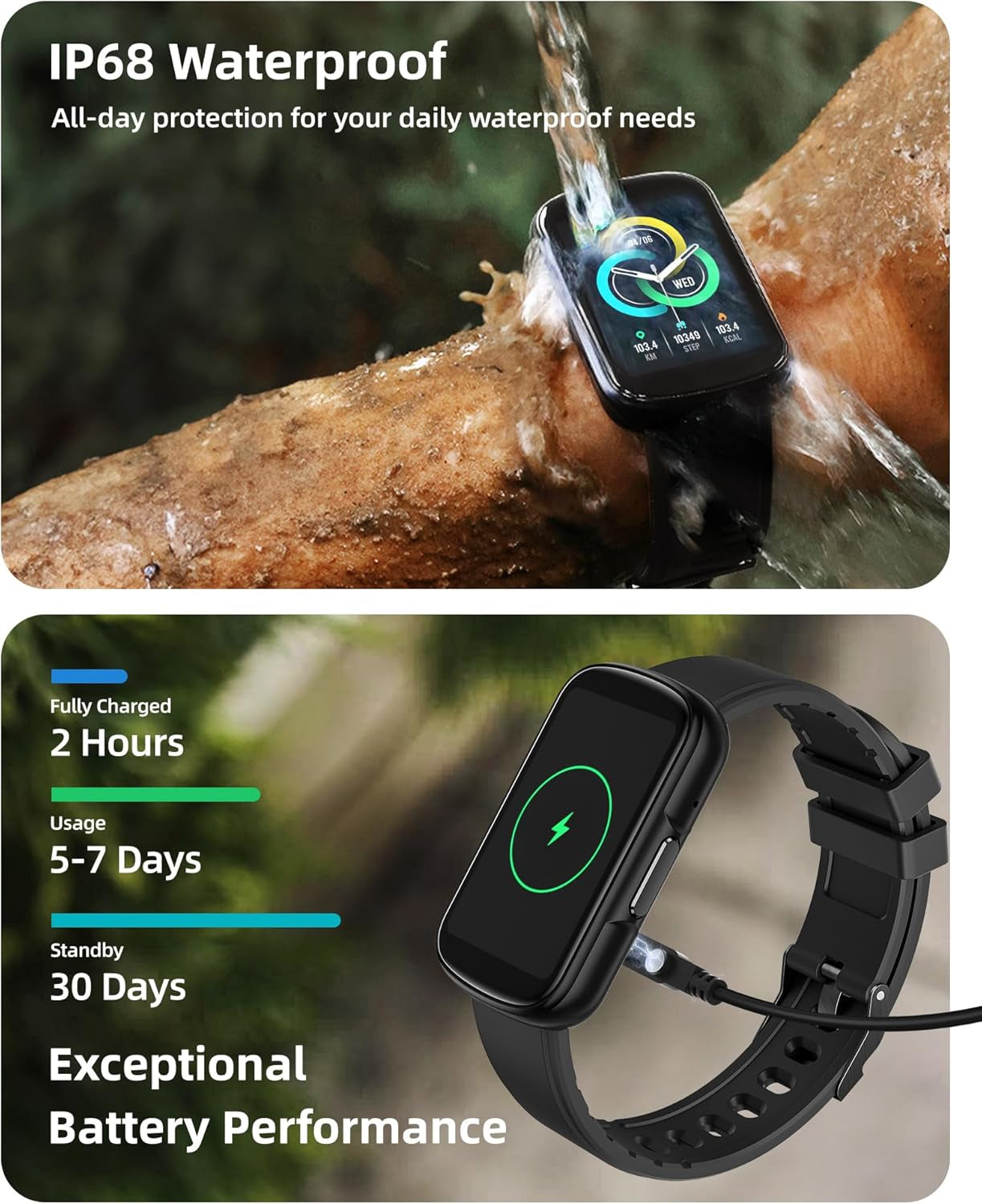 Fitness Tracker Answer/Make Calls, 1.57" Fitness Watch with 24/7 Heart Rate, Sleep Tracker, IP68 Smartwatch for Men Women with 110+ Sports, Step Counter, Calories, Activity Trakcer
