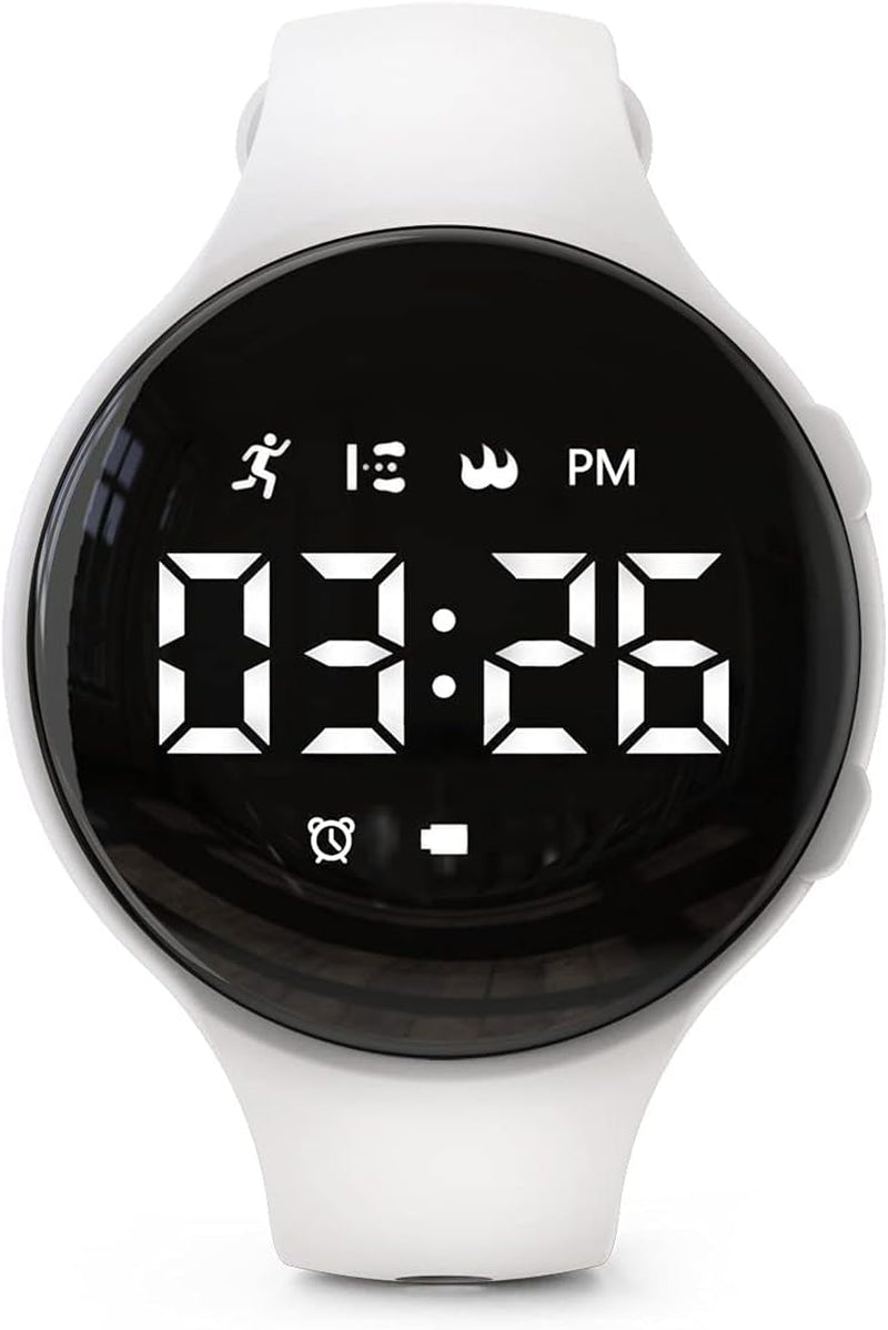 Non-Bluetooth Led Fitness Tracker Watch,Digital Pedometer Watch,With Step Counting/Distance/Calories/Stopwatch/Alarm Clock, Great Gift for Kids Teens Girls Boys Xmas (Square - Purple)