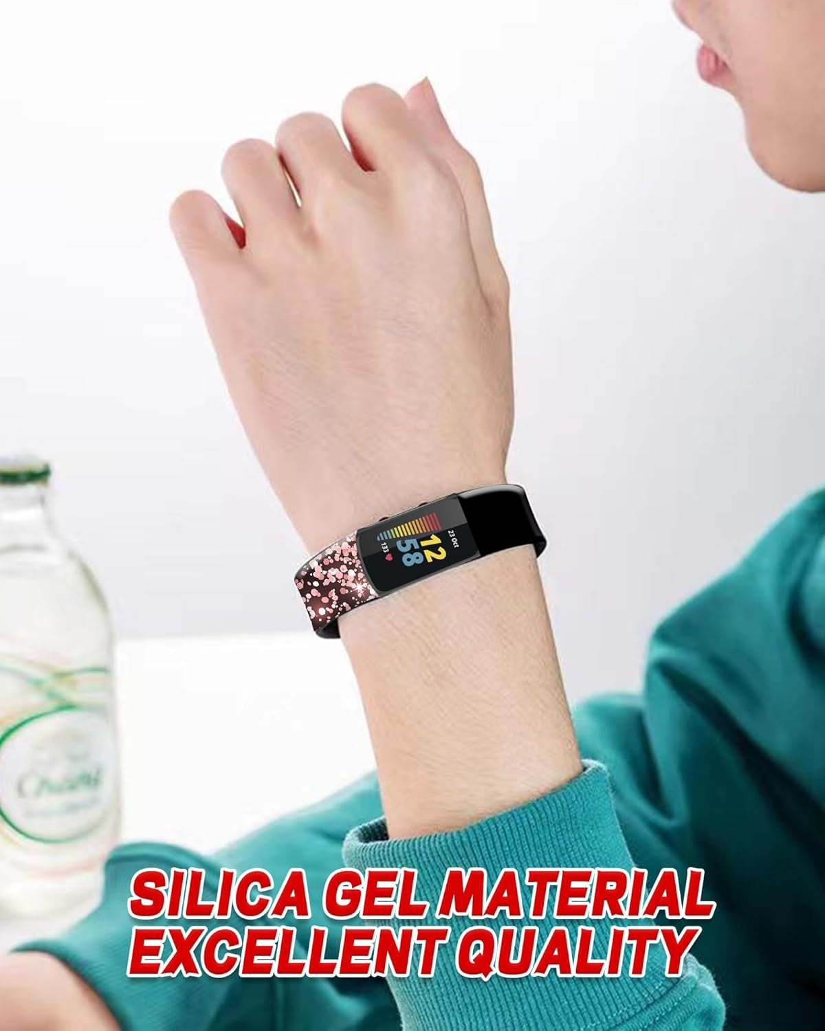 Bands Compatible with Charge 4 / Charge 3 / Charge 3 SE for Women Men, Soft Silicone Sport Replacement Band, Cute Wristbands Strap Fitness Sport Band