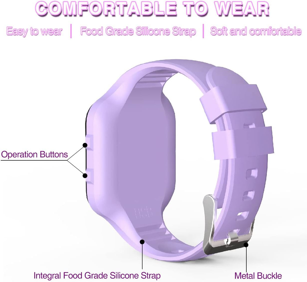 Non-Bluetooth Led Fitness Tracker Watch,Digital Pedometer Watch,With Step Counting/Distance/Calories/Stopwatch/Alarm Clock, Great Gift for Kids Teens Girls Boys Xmas (Square - Purple)