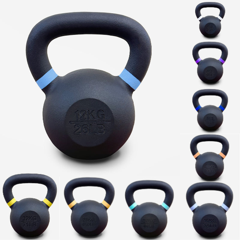 Versatile 2-28Kg Neoprene Coated Cast Iron Kettlebells for Ultimate Fitness Training