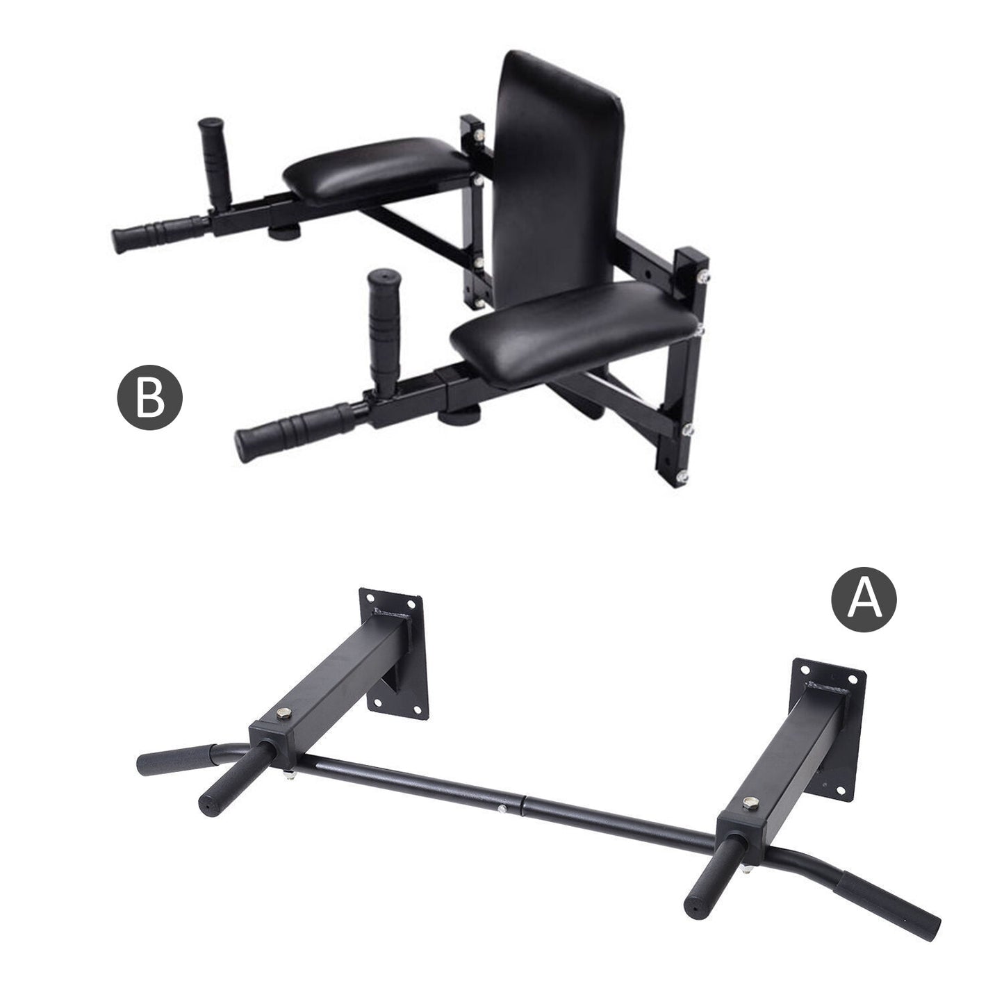 Wall Mounted Pull up Chinning Triceps Knee Leg Abs Raise Bars Rack Dip Station