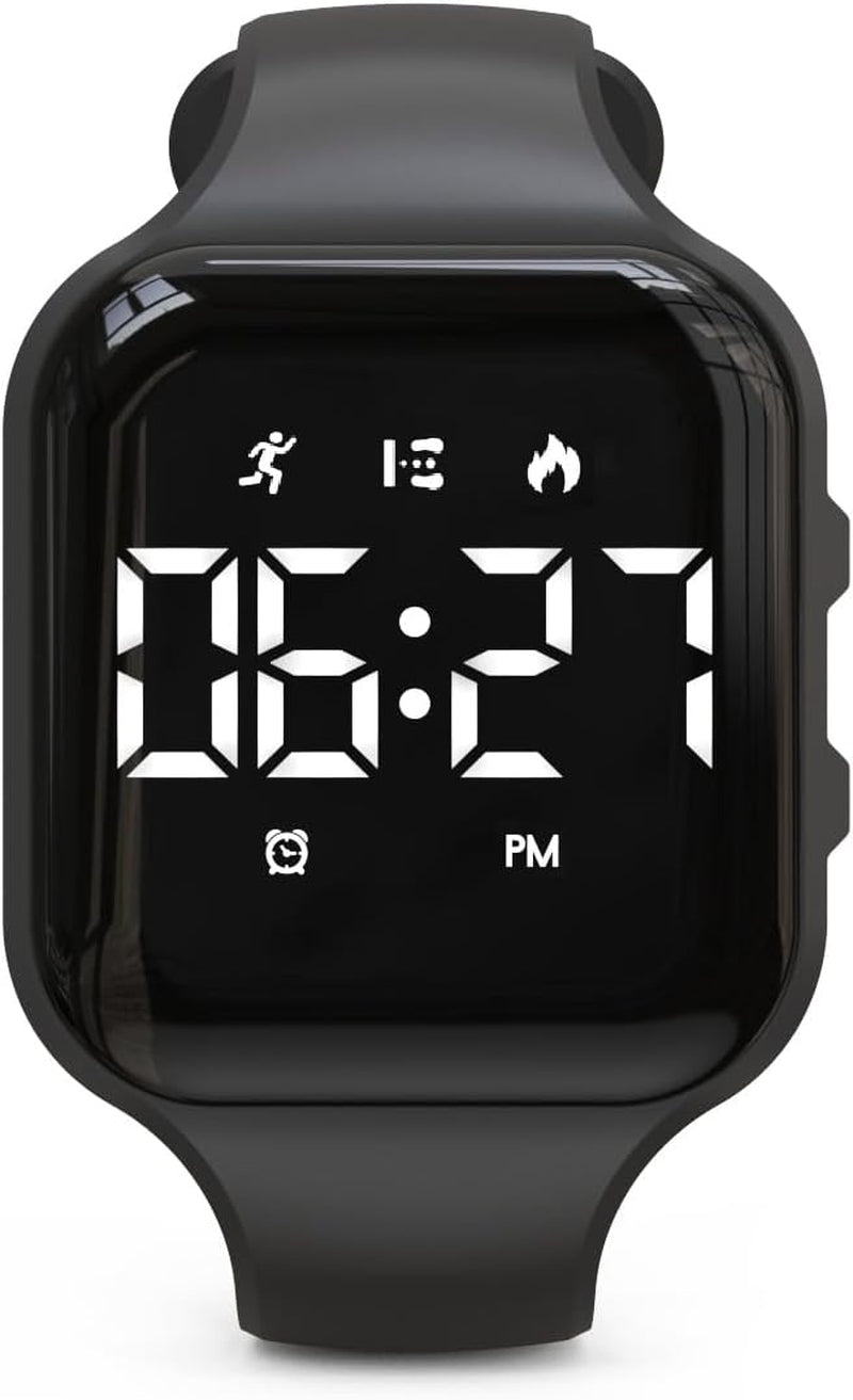 Non-Bluetooth Led Fitness Tracker Watch,Digital Pedometer Watch,With Step Counting/Distance/Calories/Stopwatch/Alarm Clock, Great Gift for Kids Teens Girls Boys Xmas (Square - Purple)