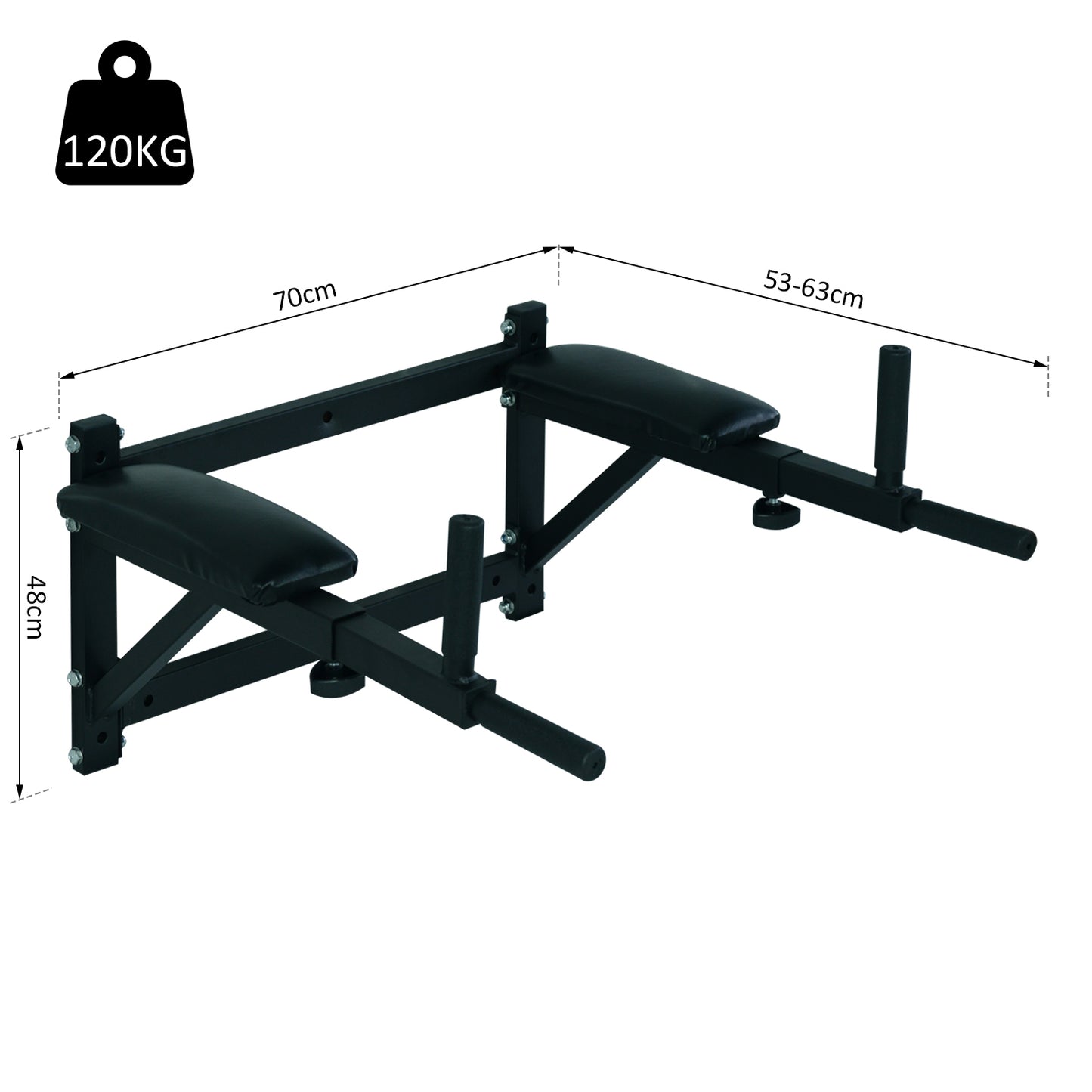 Wall Mounted Pull up Chinning Triceps Knee Leg Abs Raise Bars Rack Dip Station