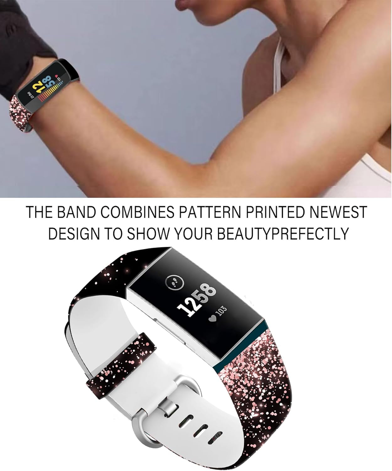 Bands Compatible with Charge 4 / Charge 3 / Charge 3 SE for Women Men, Soft Silicone Sport Replacement Band, Cute Wristbands Strap Fitness Sport Band