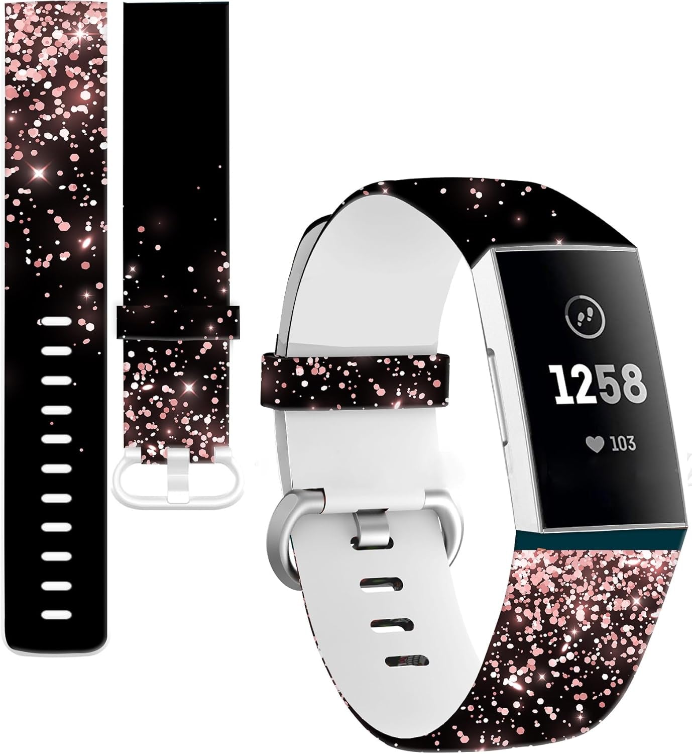 Bands Compatible with Charge 4 / Charge 3 / Charge 3 SE for Women Men, Soft Silicone Sport Replacement Band, Cute Wristbands Strap Fitness Sport Band