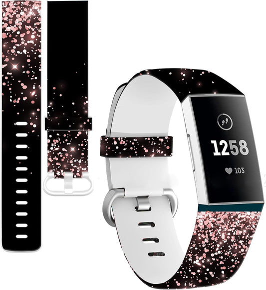 Bands Compatible with Charge 4 / Charge 3 / Charge 3 SE for Women Men, Soft Silicone Sport Replacement Band, Cute Wristbands Strap Fitness Sport Band